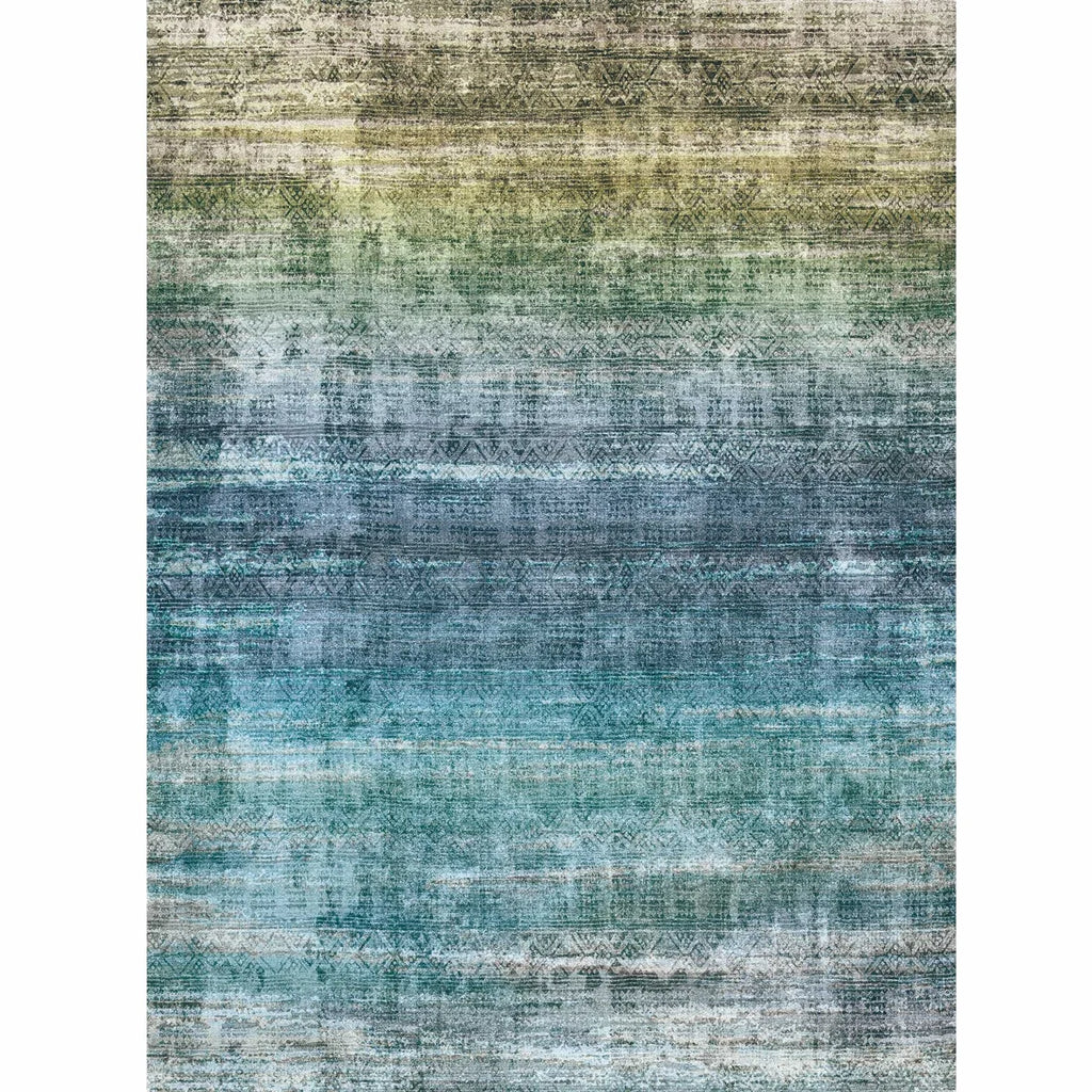 Leyat Washable Abstract Rug Ombre Distressed Non Slip Stain Resistant Low Pile Indoor Carpet