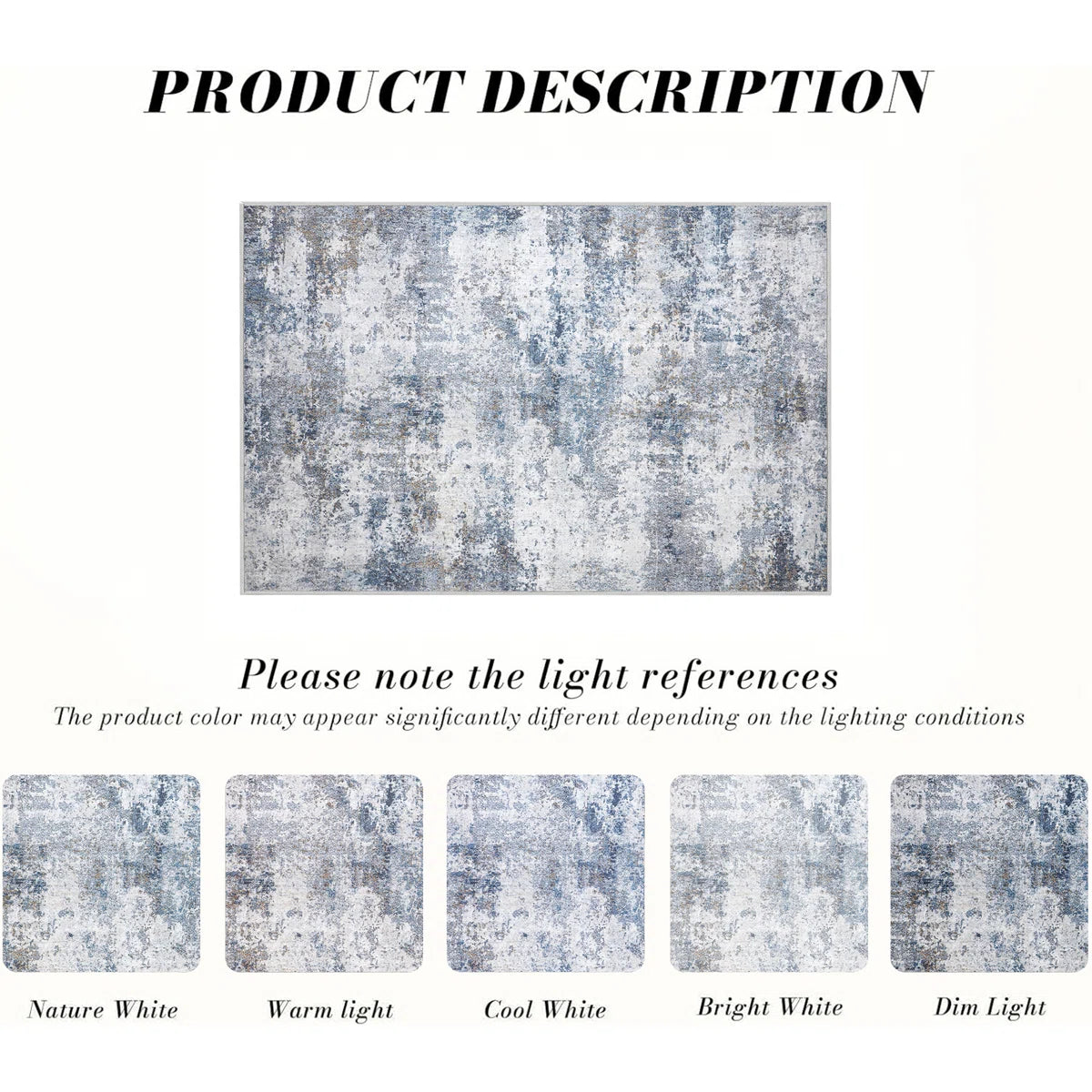 Elroy Modern Abstract Machine Washable Area Rug with Non-Slip Backing